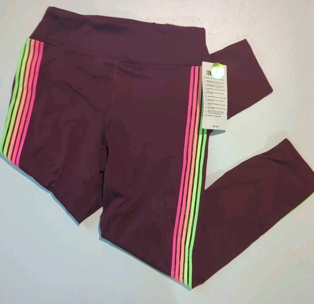Victoria's Secret Pink Active Ultimate High Waist 7/8 Leggings Med NWT Burgundy